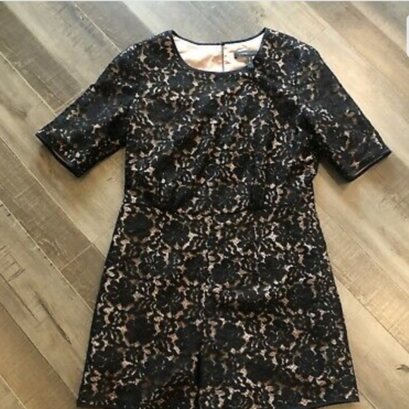 BCBG Max Azria Black Haile Lace Romper. Size Medium. Blank/Tan/Nude. NWT - Picture 3 of 7